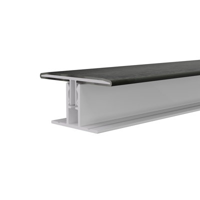 Ensemble de moulures en H en aluminium composite ébène indien Allusions 1 po x 2,19 po x 8 pi pour planche de 0,5 po