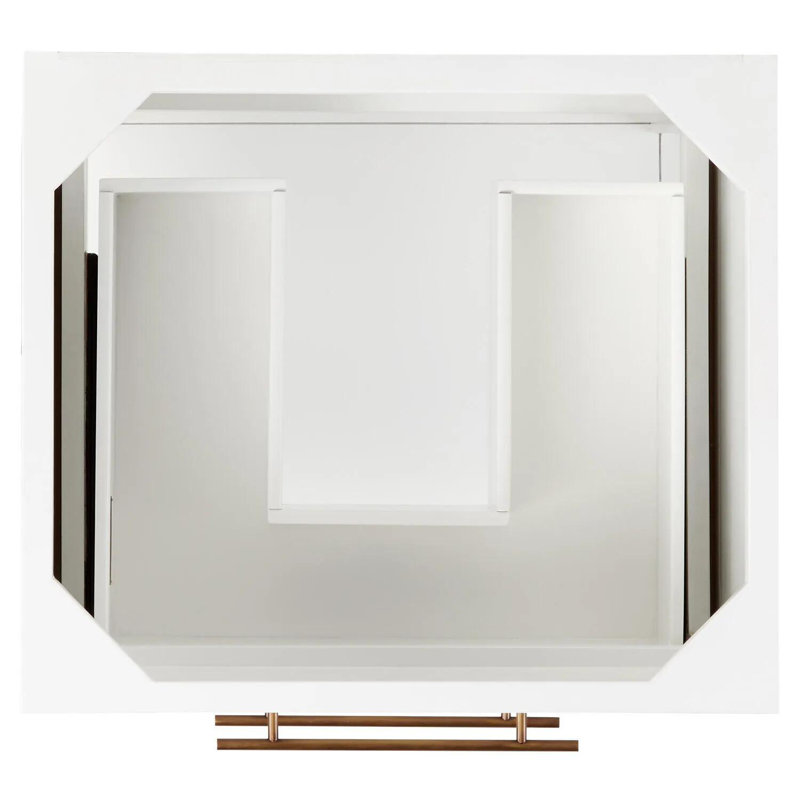 Bright White Mahogany Single Bathroom Vanity with Satin-Brass Drawer Pulls