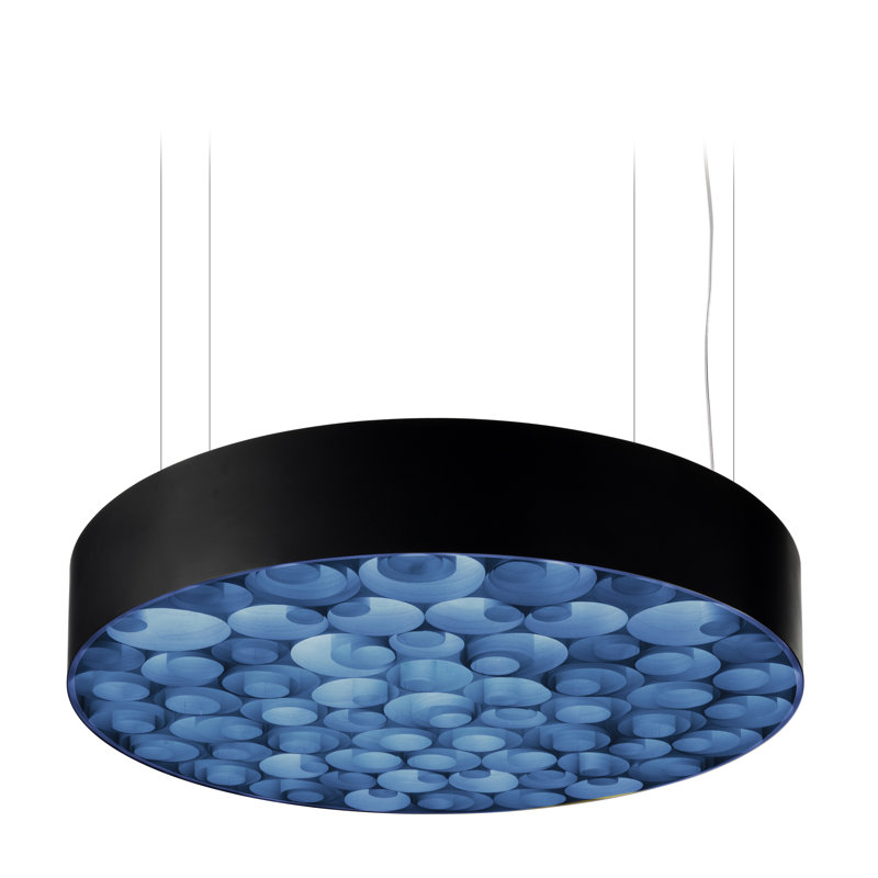 Spiro LED Chandelier, 5.9" H x 29.5" W x 29.5" D, Black, Sea Blue