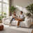 3-Seater Sofa with 2 Pillows (White)