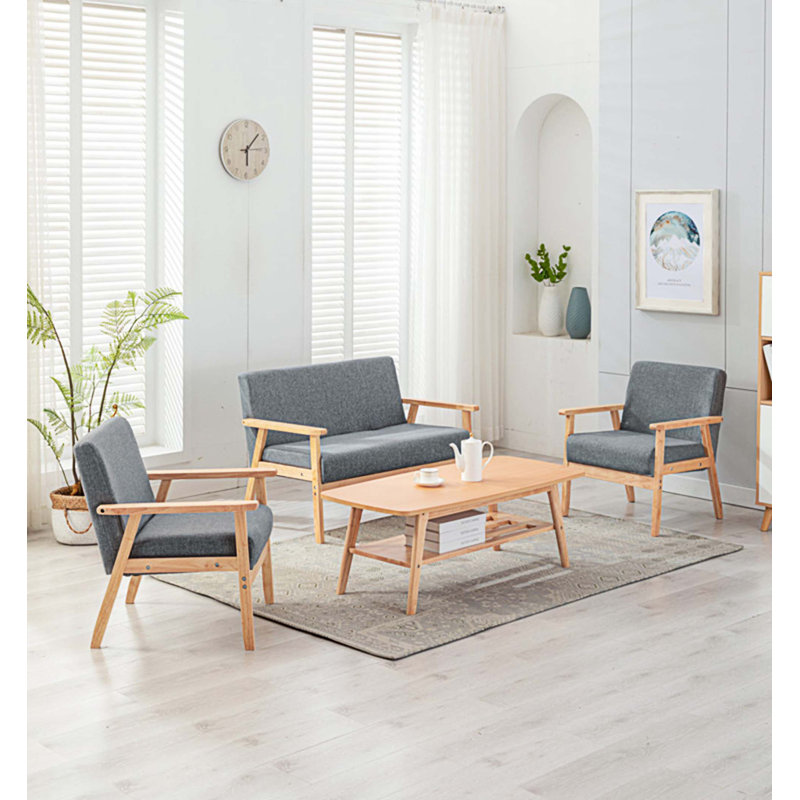 Table basse Abdual, Naturel / gris