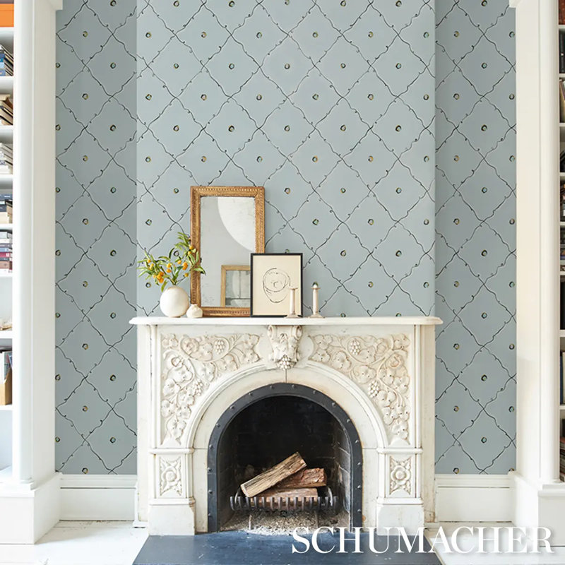 Schumacher X Backdrop Colette Wallpaper, White