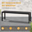 Ensemble repas rectangulaire pour l'extérieur avec banc et chaise pivotante-427966208-427966209