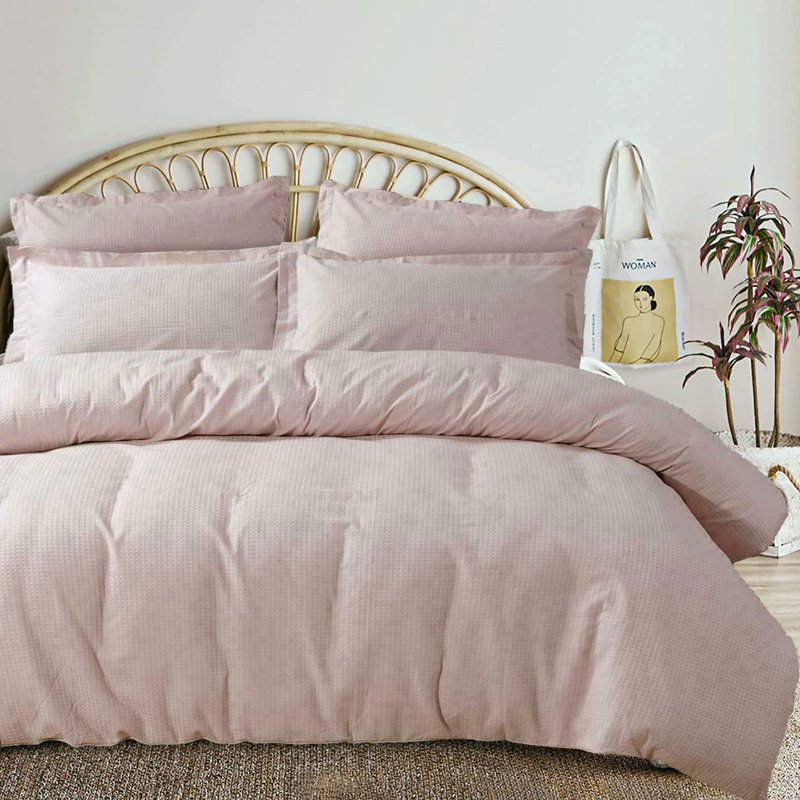 Fulgenzia Cotton Solid Colour Duvet Cover Set with Pillowcases Included