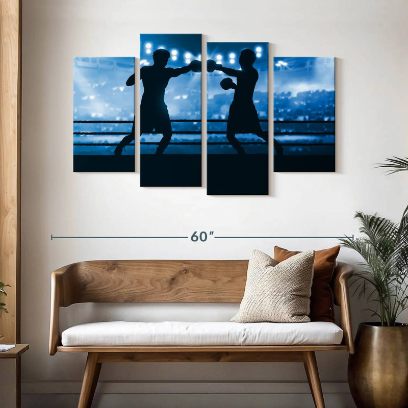 Silhouette de boxeur Sireci, H 32 po x l 52 po