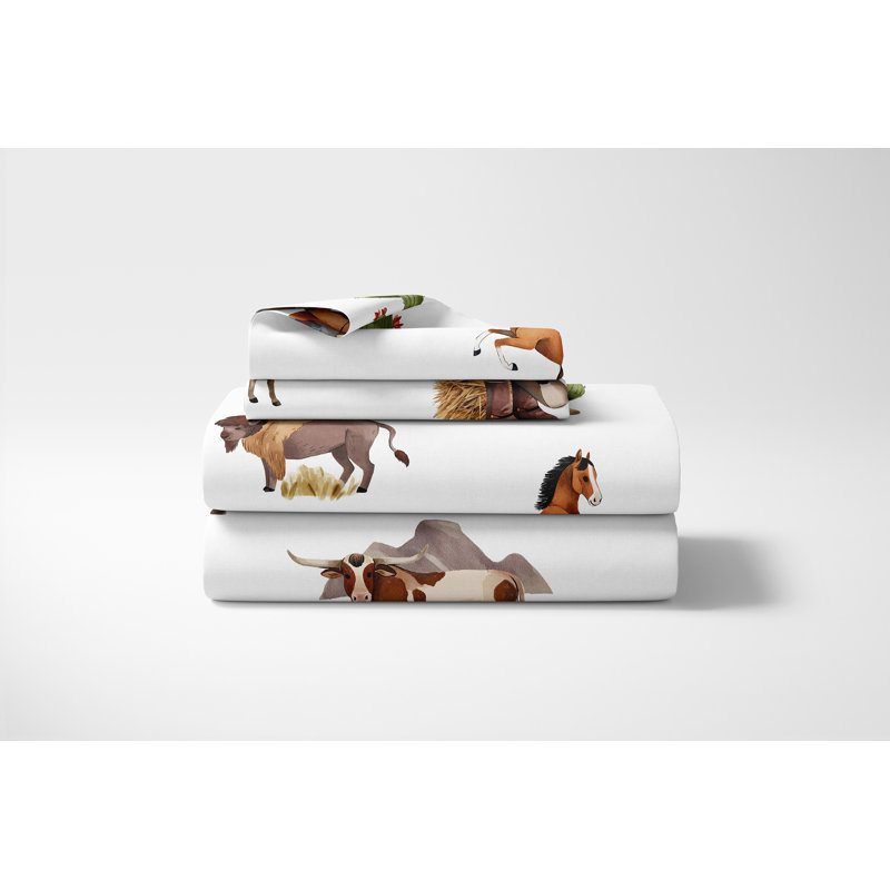 Country Western Sheet Set by Sweet Jojo Designs, Queen Sheet Set + 2 Fitted Sheets + 2 Pillowcases