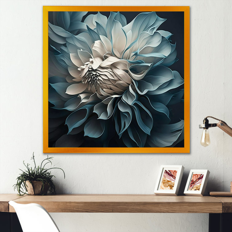 Blue And Gold Angel Wings III Framed On Canvas Print