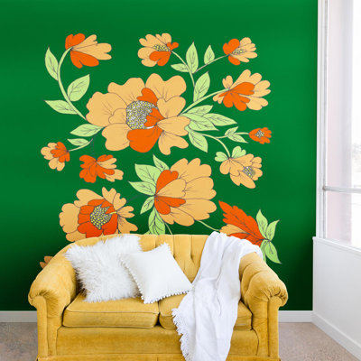 Murale florale rosie