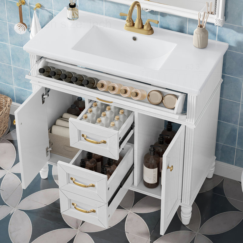 Meuble-lavabo 36 po avec lavabo, Blanc