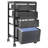 4-Tiermodern Black Rectangle File Storage Drawer Carts Carbon Steel File Storage Organizer On Wheels
