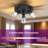 Flsnt 3-light Track Lighting Fixtures Ceiling, Matte Black Round Directional Ceiling Spotlight,for Living Room, Kitchen, Rotatable Heads, 24w, 3000k, 1350lm