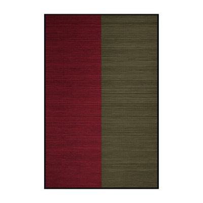 Machine Washable Horizontal Stripes Red Area Rug