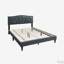 Grand lit plateforme en tissu d'ameublement en toile de jute-1493572527