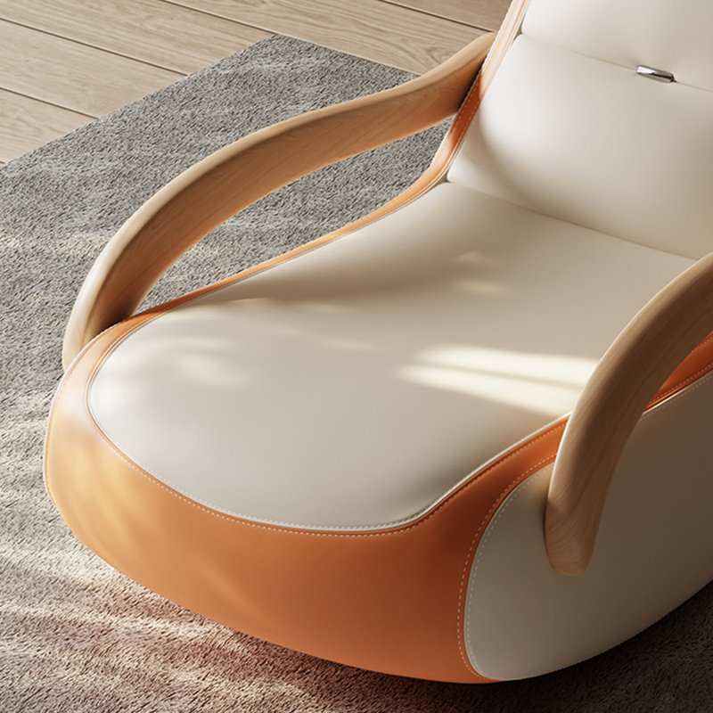 Chaise berçante moderne escargot décontractée, Blanc cassé