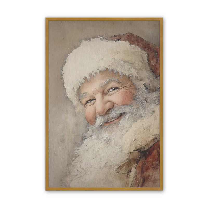«Jolly Saint Nick», reproduction d'art, 18 po x 24 po, Or poli