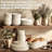 Pasta Bowls, 50oz Large Salad Serving Bowls, 9.75'' Plates Bowls Set of 4, Big White Ceramic Soup Bowls for Kitchen, Embossment Shallow Dinner Bowl, Microwave Dishwasher Safe, Pinwheel Flower