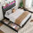 Bed Frame With 50.8" Tall Headboard, Platform Velvet Upholstered Bed Frame With 4 Storage Drawers-1686907607-1686907606