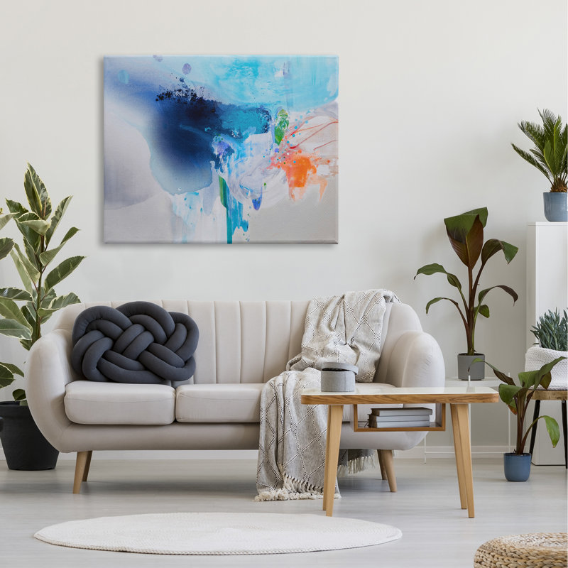Intense peinture abstraite éclaboussure d'eau, H 48 po x l 36 po, Plaque murale