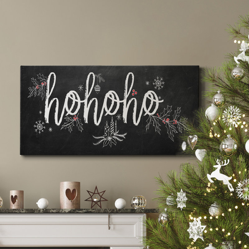 Toile tendue Ho Ho Ho Premium Gallery - prête à être accrochée, H 24 po x l 12 po x P 1 po