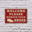 Panneau de bienvenue en aluminium «Welcome Veuillez enlever vos chaussures» (paquet de 2) 7 po x 10 po