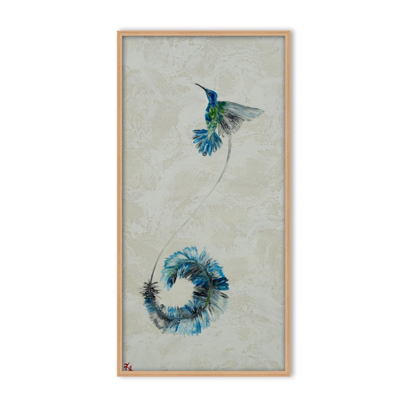 Nature Inspired "Feathered Symphony" Canvas Wall Art By Karen Biery, 48" H x 24" W, Framed Print, Brown