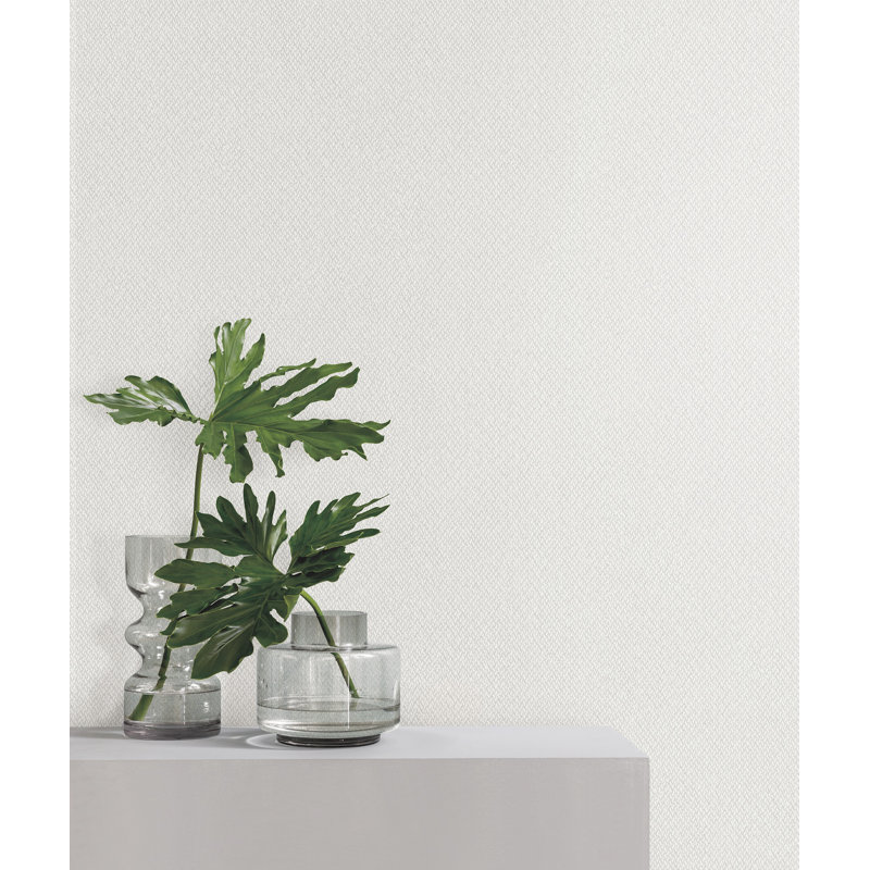 Papier peint Tisket A Tasket Dove Basketweave, Blanc