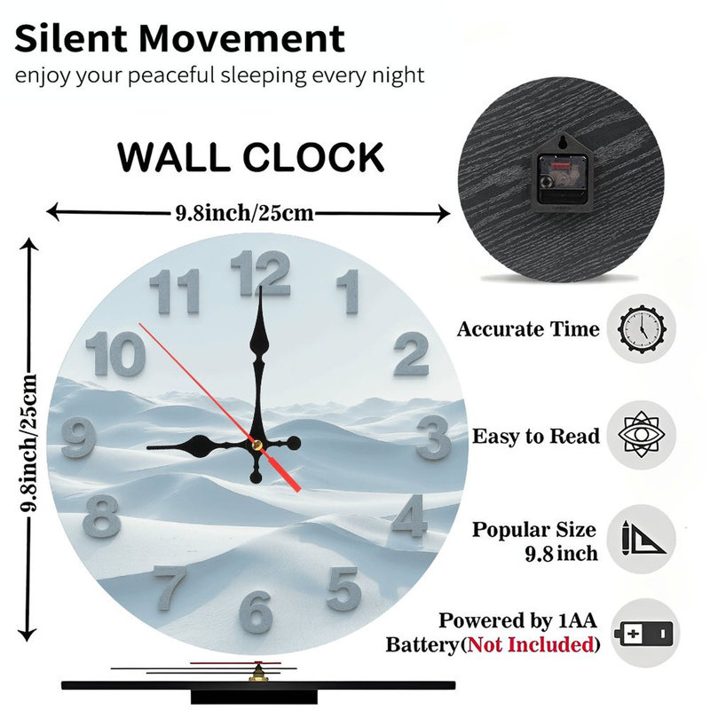 Horloge murale paysage d'hiver