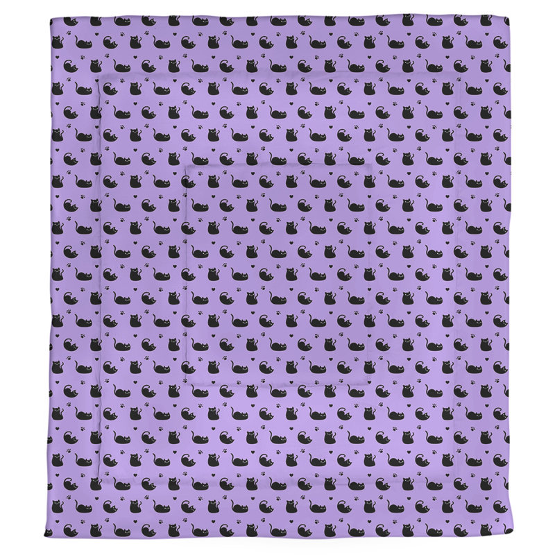 Katelyn Elizabeth Polyester Comforter, King Comforter, Purple/Black
