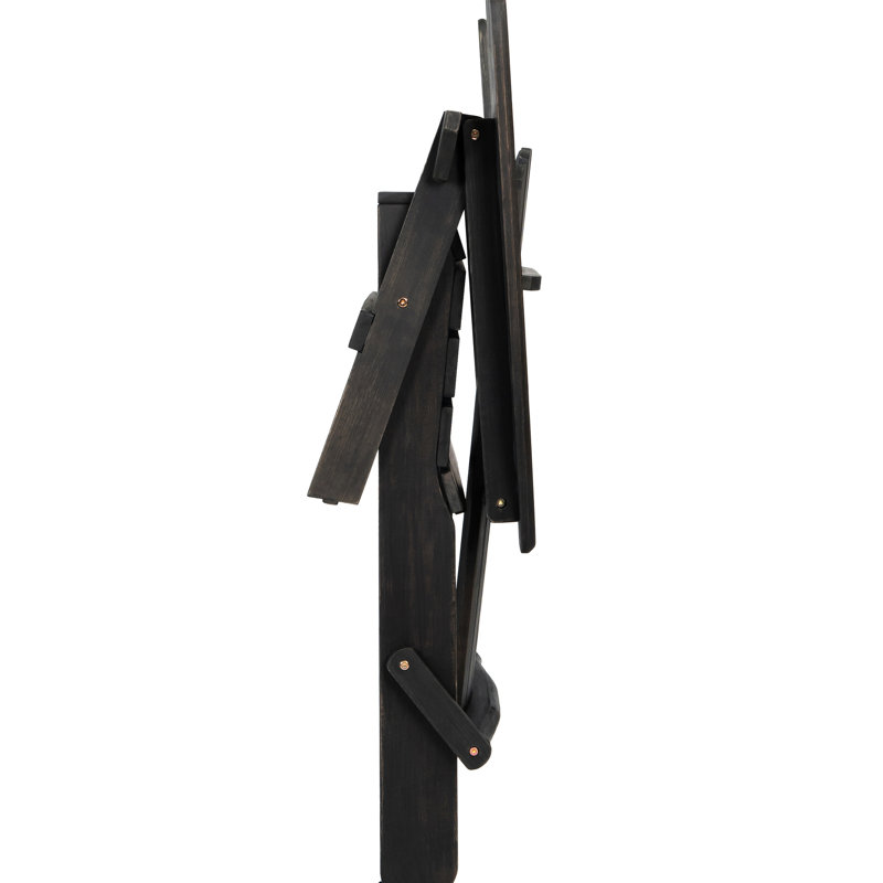 Dark Gray Wood Chair - Foldable, With Rustic Outdoor Appeal Foldable Wood, For Enjoyment, Dark Gray