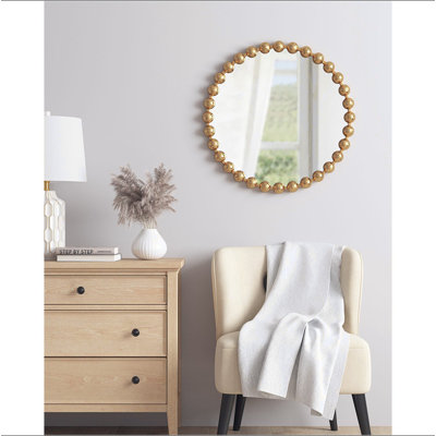 Miroir mural perlé