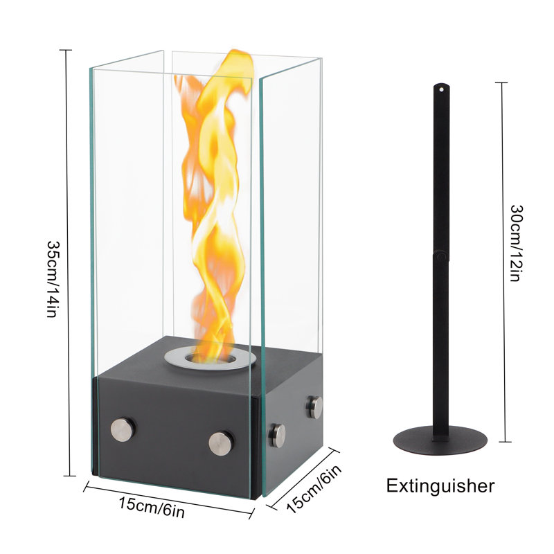 Rectangular Glass Tabletop Fireplace