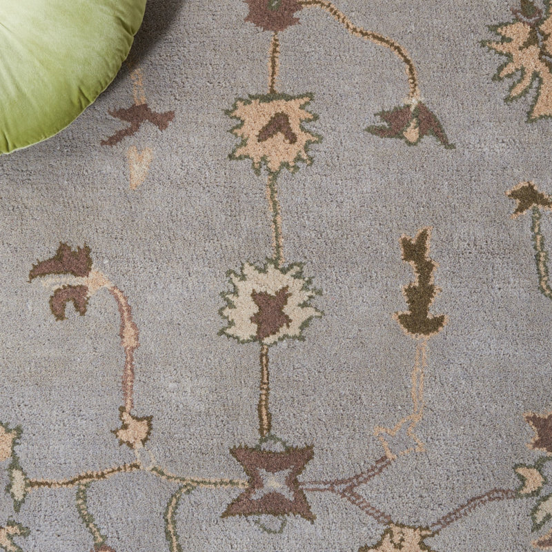 Newfields Oriental Hand-Tufted Wool Beige/Grey Area Rug, Rectangle 3' x 5'