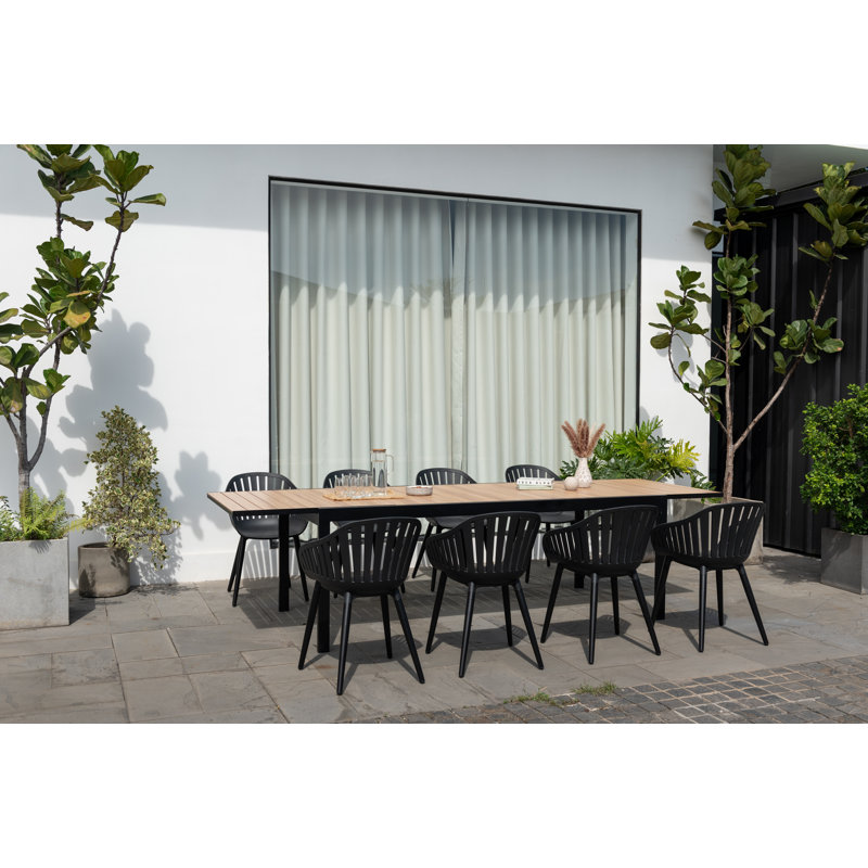 Dufour 9 Piece Extendable Rectangular Dining Set | High-Quality Aluminum | Ideal Set For Outdoors