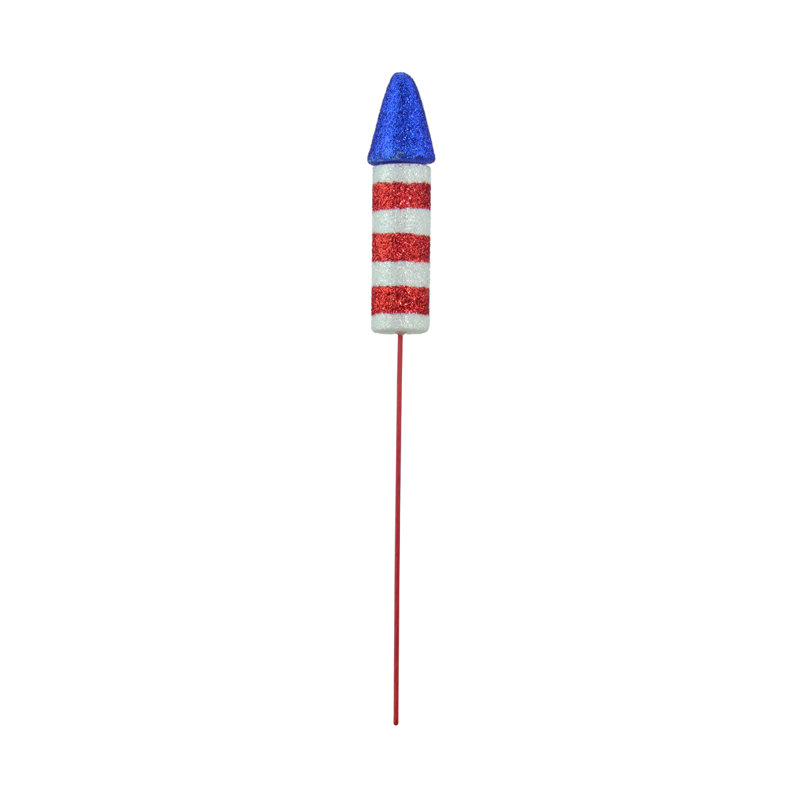 Décoration de fête patriotique rayée rouge, blanche et bleue 12,5 po