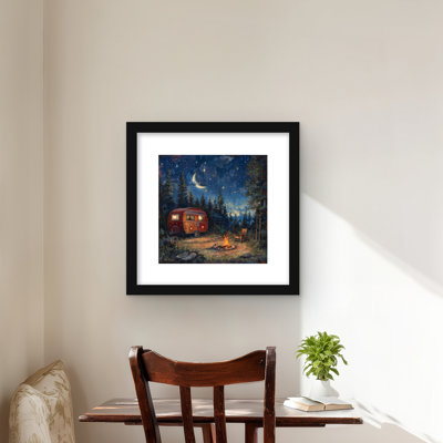 Campfire - Framed Matted Print for Home Decor