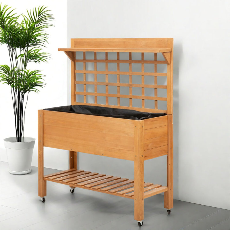 Elevated Garden Raised Bed Solid Wood Planter Flower Herb Boxes