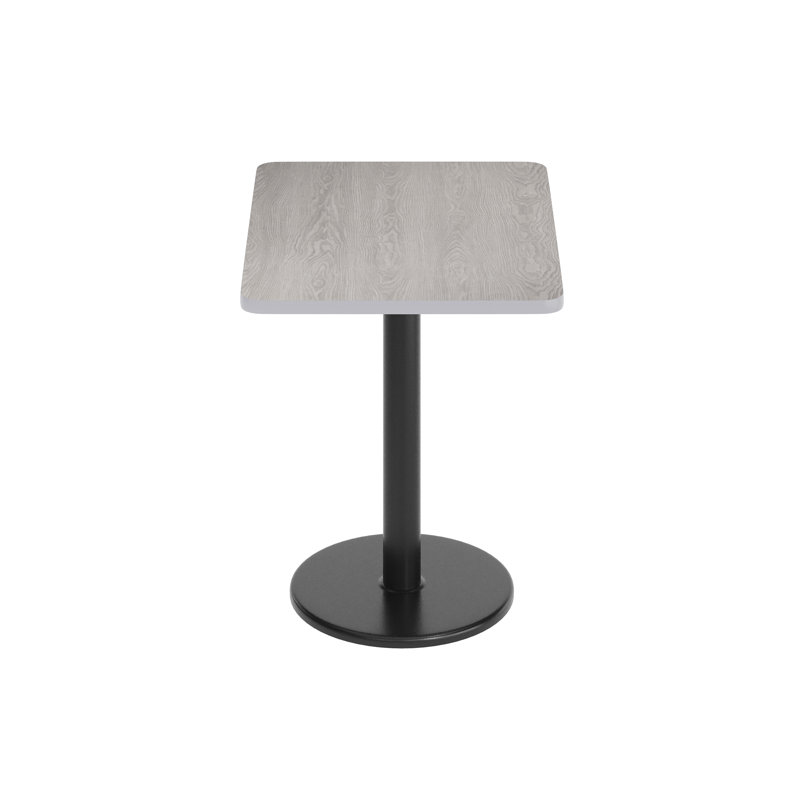 Carrus Rectangular Laminate Dining Table Top with Round Base, 31.12" H x 30" W x 24" D, Gray