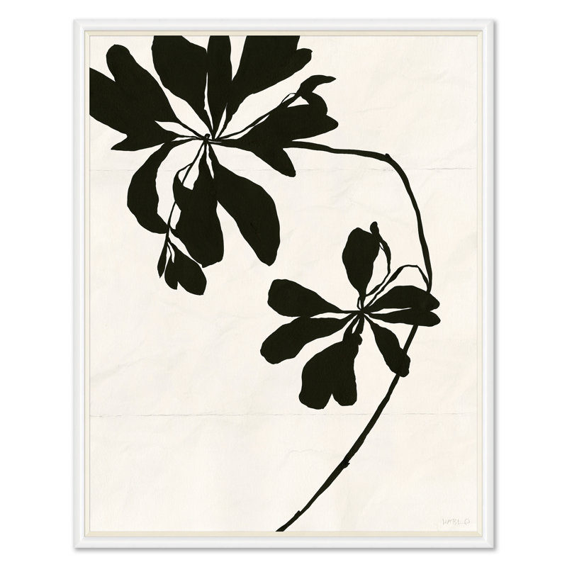 "Méditerranée feuille" (Var. 2) par Susan Hable - impression d'un seul cadre, Blanc, H 54 po x l 43 po