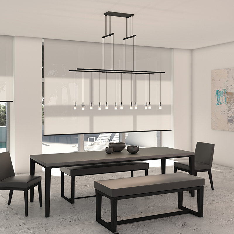 Suspenders 12 - Light Satin Black LED Kitchen Island Pendant