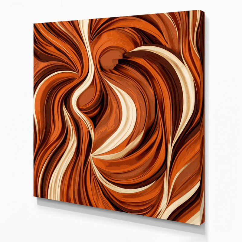 Abstract Figurative 6 Brown Canvas Wall Art, 12" H x 12" W