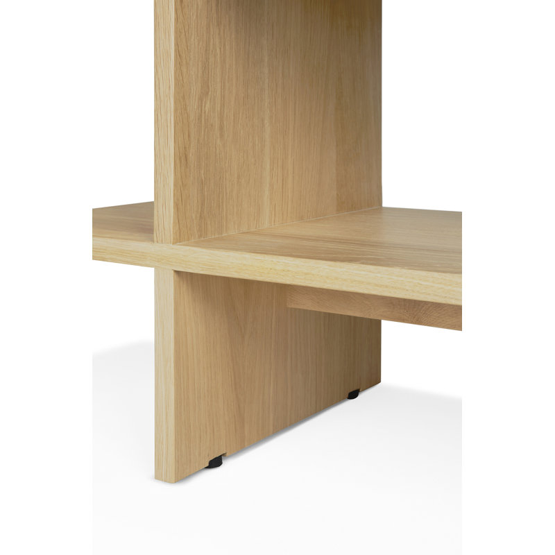 Kabuki Solid Wood End Table, Oak