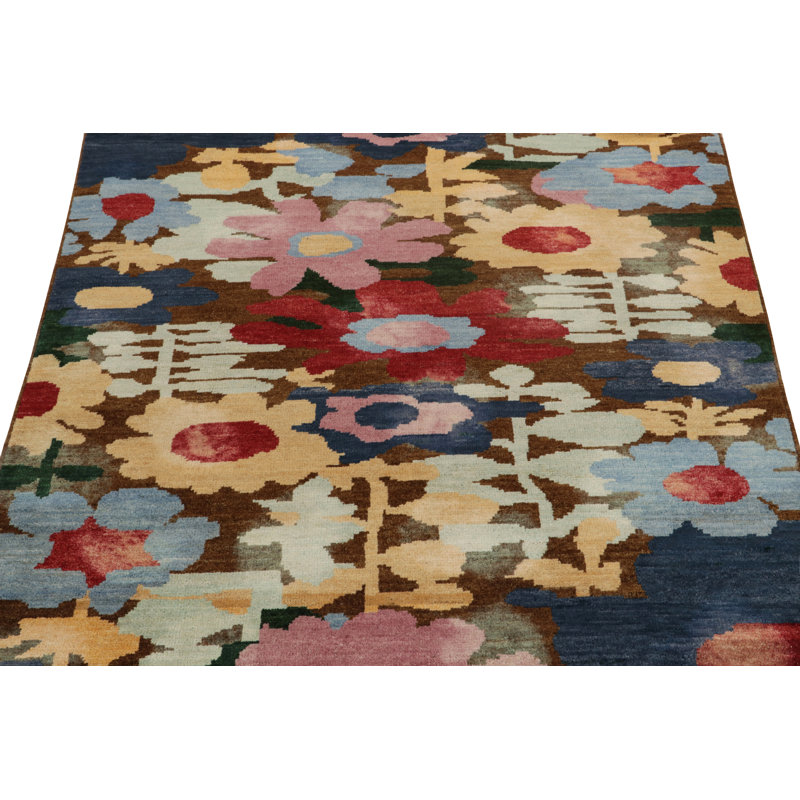 Rug & KilimS Contemporary Rug In Multicolor Floral Pattern, Rectangle 5'9" x 6'1"