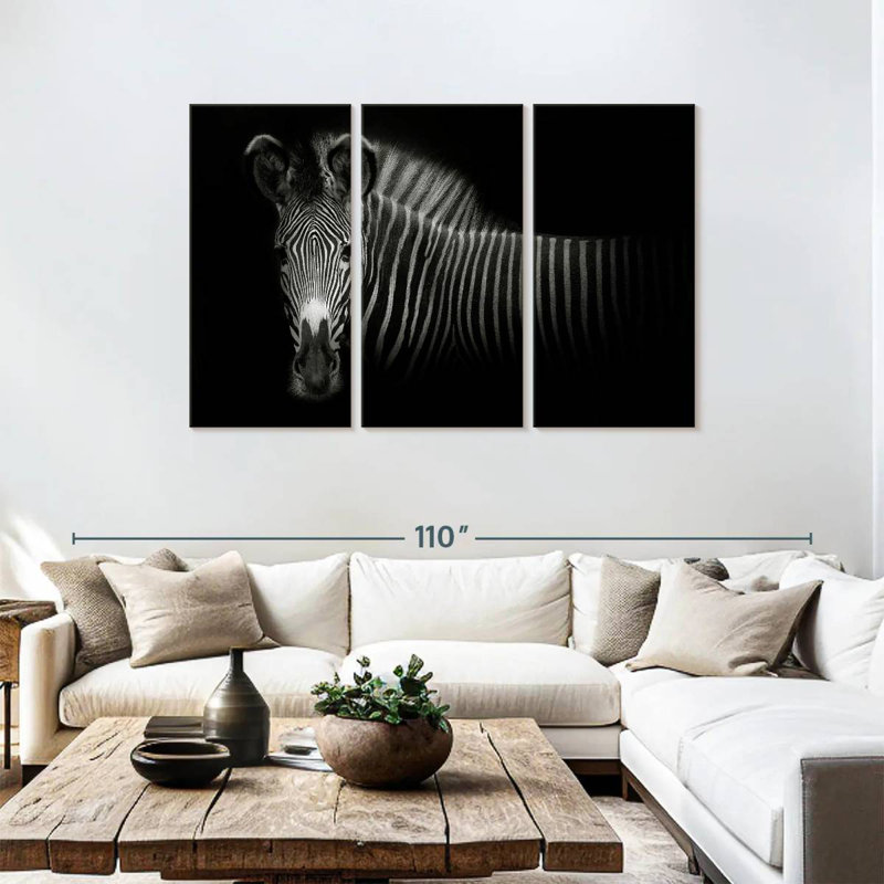 Zebra In The Dark, 48" H x 74" W