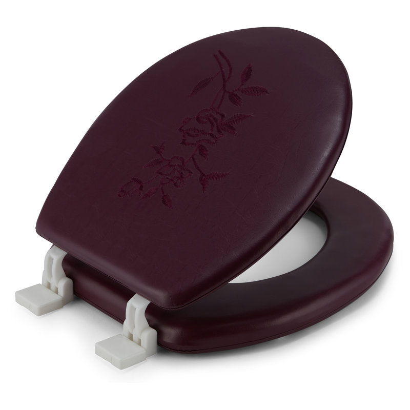 Round Toilet Seat and Lid, Burgundy