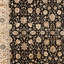 Tapis noir et ivoire de haute qualité noué à la main