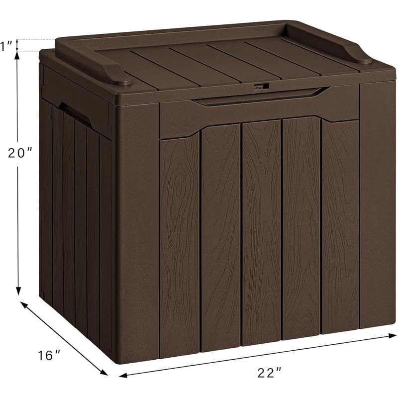 Gallon Resin Deck Box Outdoor Indoor Waterproof Storage Box For Patio Furniture Pool Accessories Storage For Cushion Garden Tools (30 Gallon