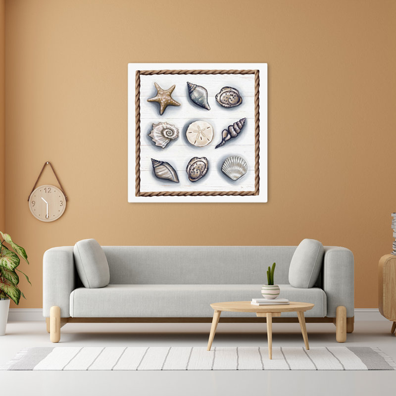 Beach Shells Ii Coastal Beach Shell Art, 48" H x 48" W
