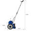 Tondeuse à gazon 14 po à rouleau poussoir (bleu) à 5 lames, hauteur réglable (0,5 po - 2,25 po), roues légères en composite de 8,5 po pour les petites pelouses