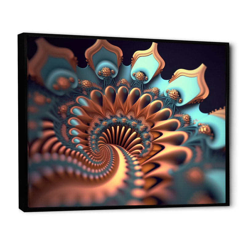 «Veneto Pastel Fractal Spiral Universe VI», reproduction sur toile, L 44 po x H 34 po x P 1,5 po, Cadre flottant noir