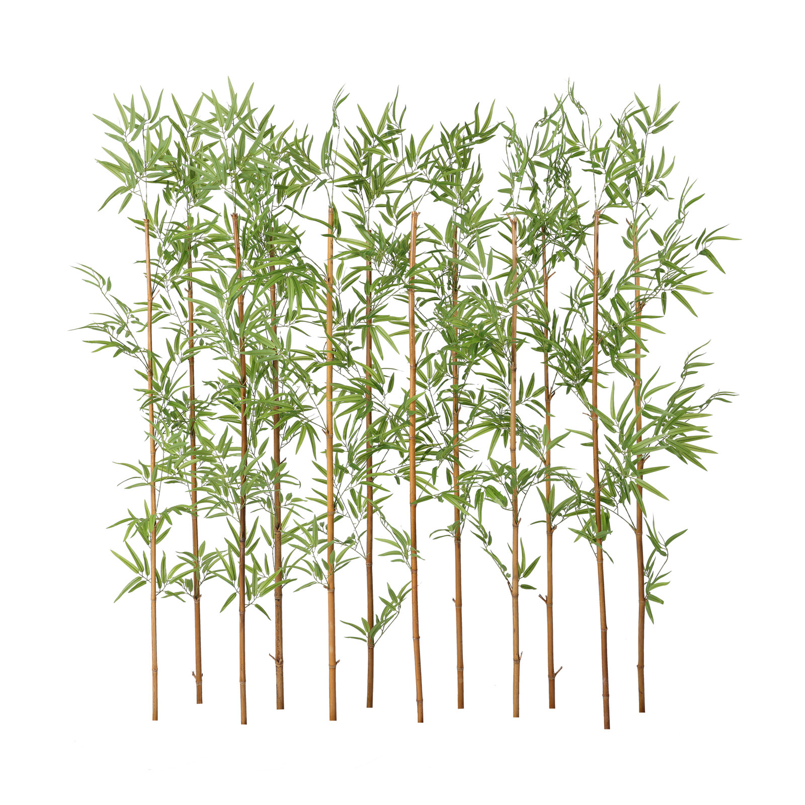 Adcock Artificial Bamboo Tree, Privacy Fence Decor - Real Bamboo Pole with UV Resistant Leaves, 72" H x 15" W x 15" D, 12